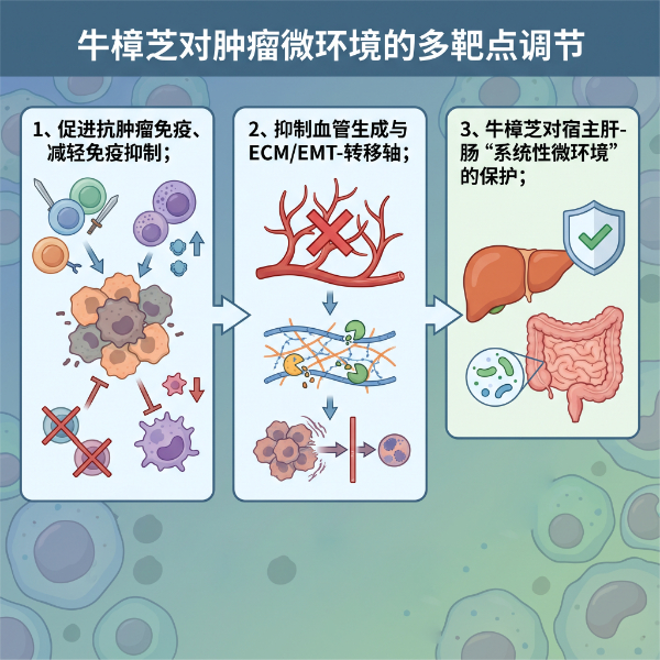 牛樟芝对肿瘤微环境的多靶点调节
